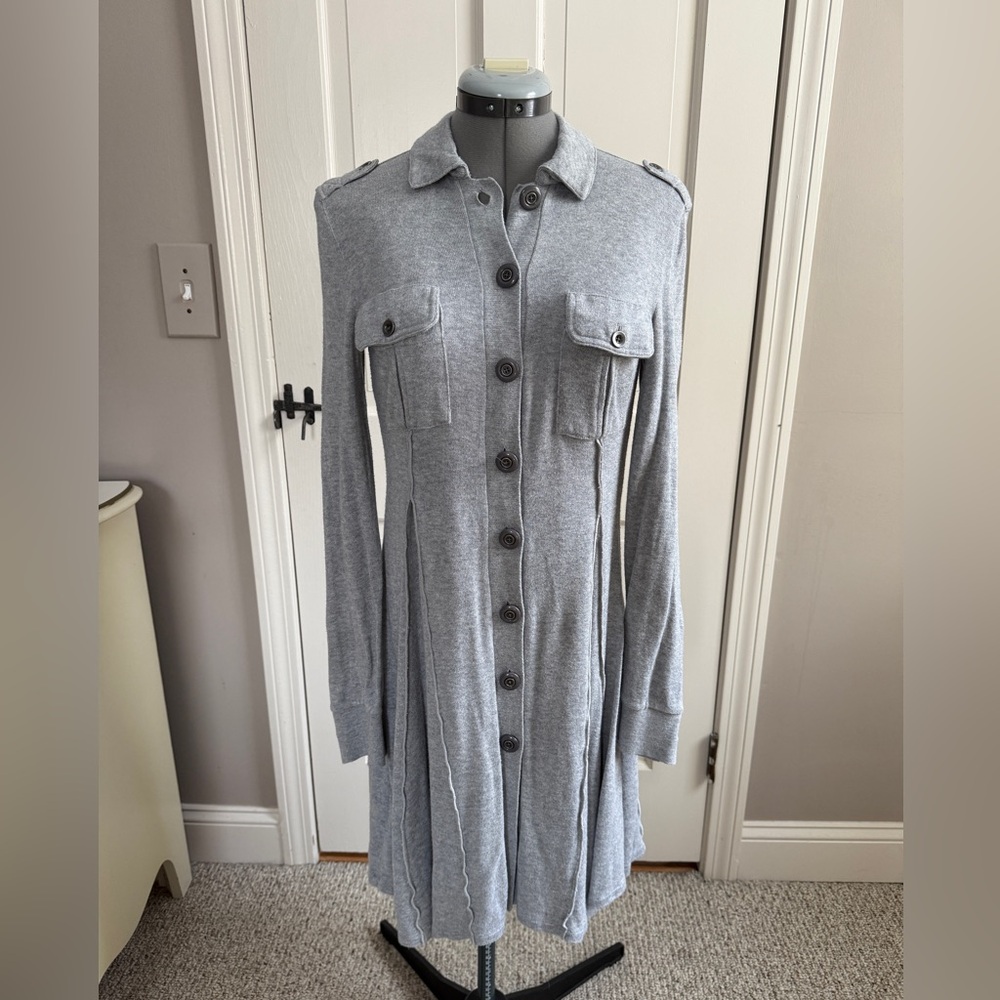 Free People Gray Military Style Dress